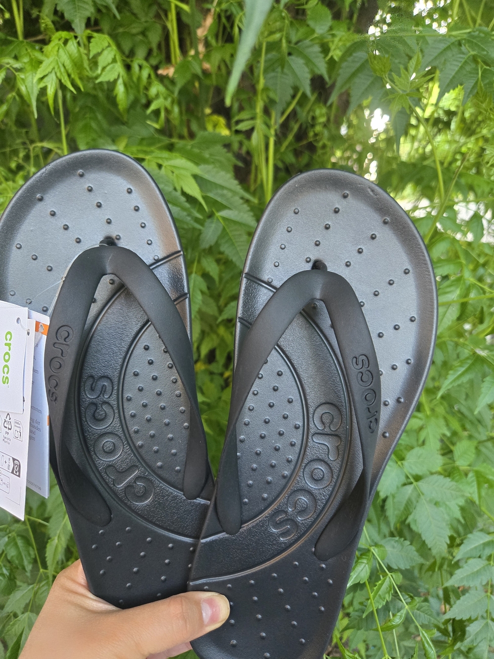 CROCS Black Unisex Flip Flop Sandals Womns 9/Mens 7